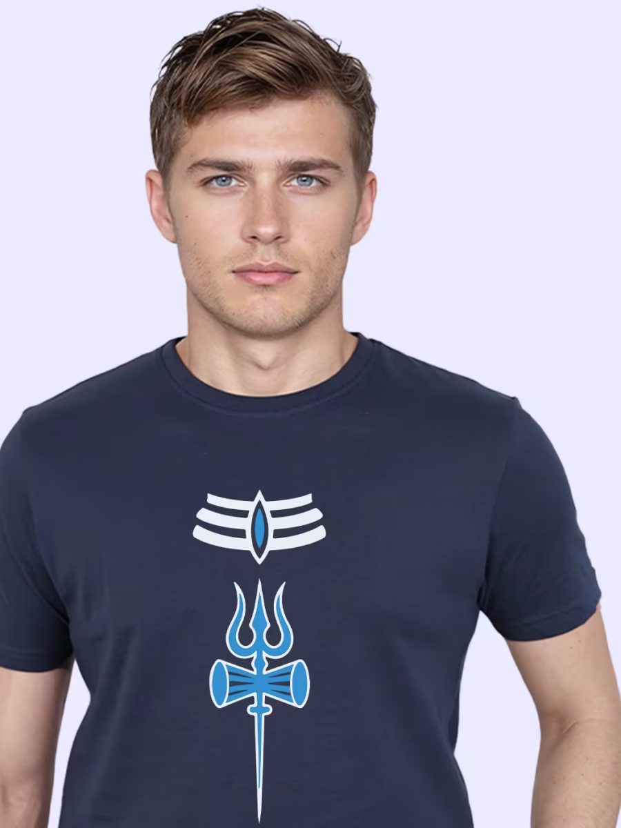 Shiva Trishul T-Shirt For Men - Half Sleeve - Image 2