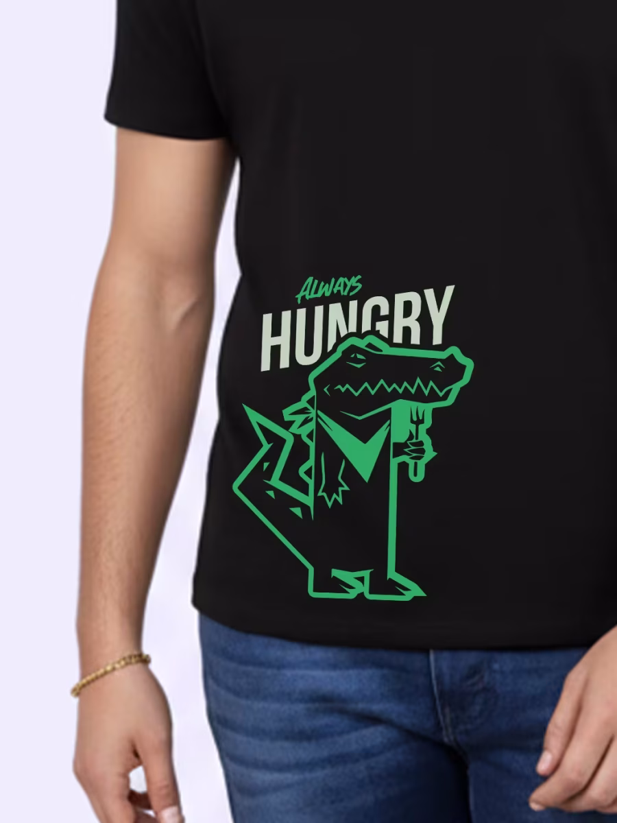 Always Hungry Foodie T-Shirt For Men - Half Sleeve - Image 2