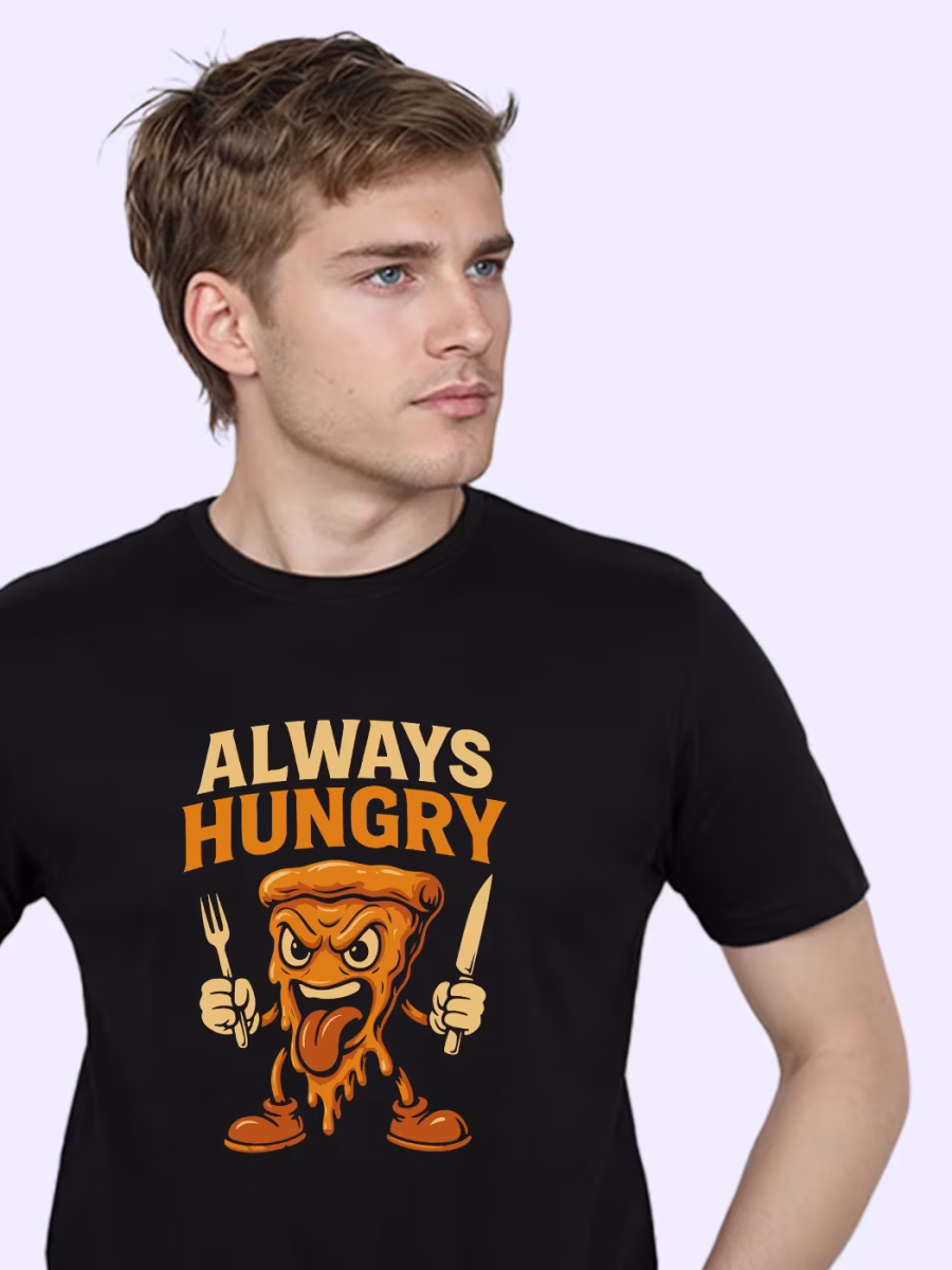 Always Hungry Mascot T-Shirt For Men - Half Sleeve - Image 2