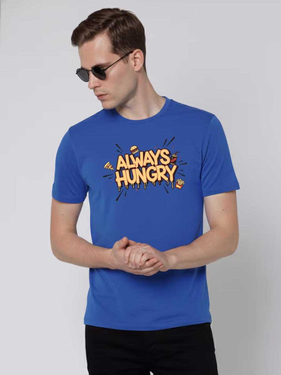 Always Hungry Typography T-Shirt For Men - Half Sleeve - Image 3