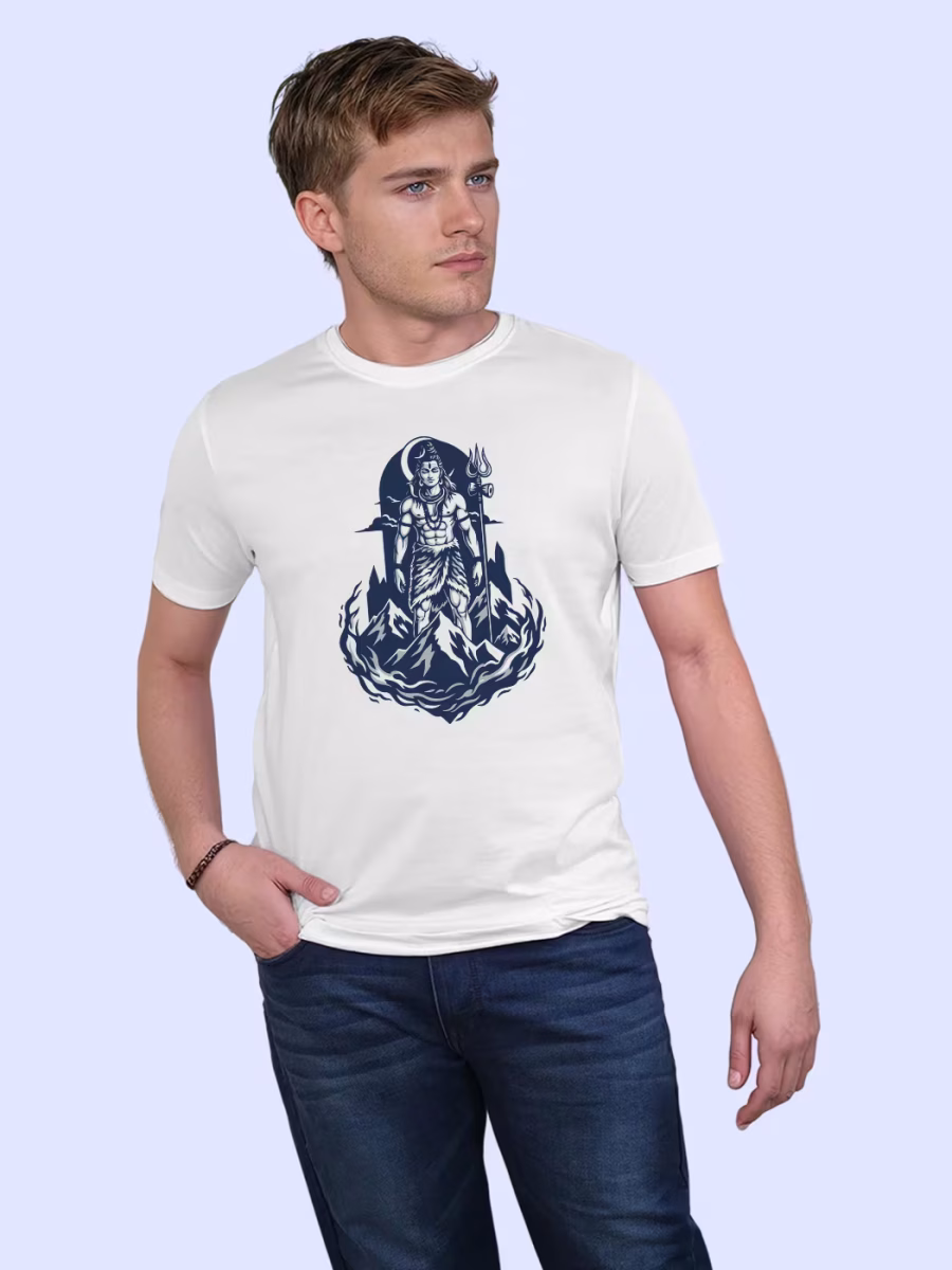 God Shiva T-Shirt For Men - Half Sleeve - Image 3