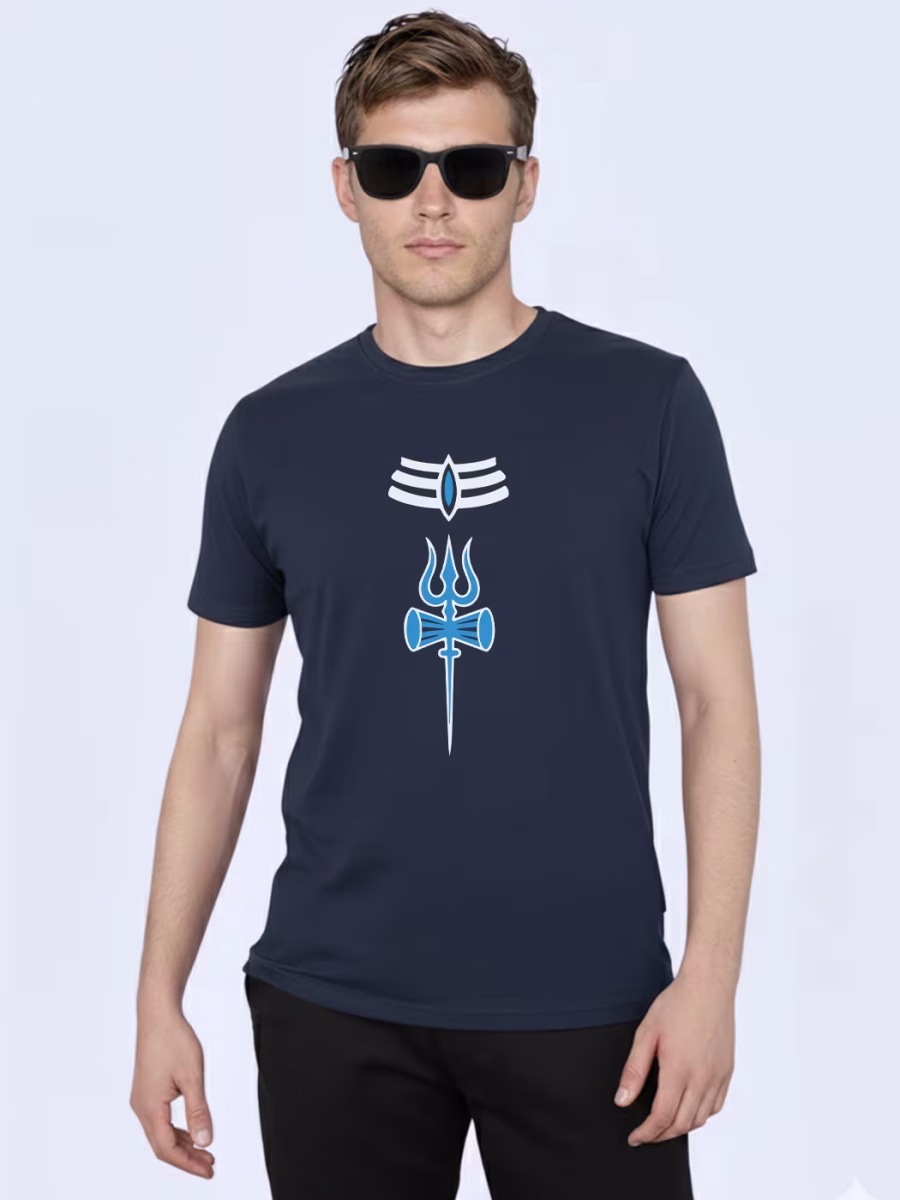 Shiva Trishul T-Shirt For Men - Half Sleeve - Image 3