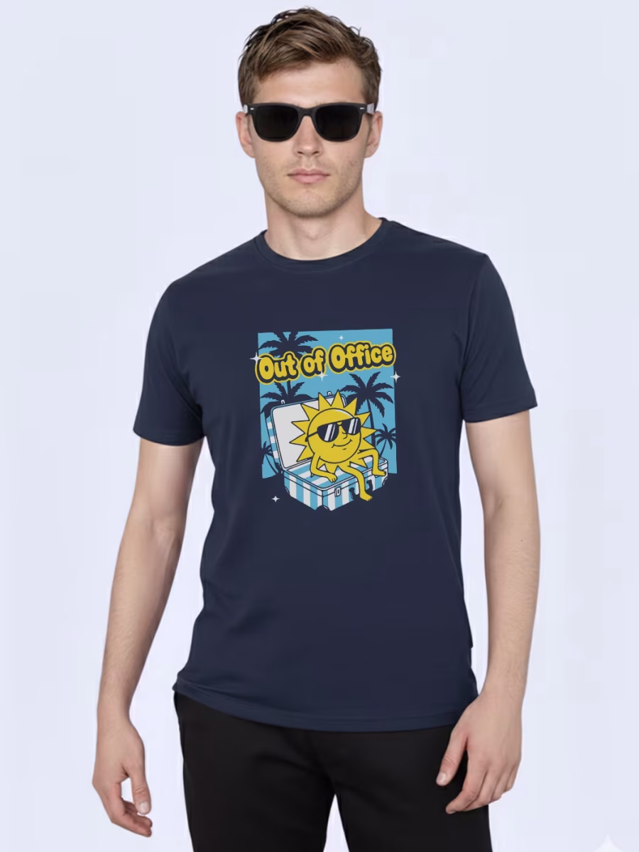Out Of Office T-Shirt For Men - Half Sleeve - Image 3