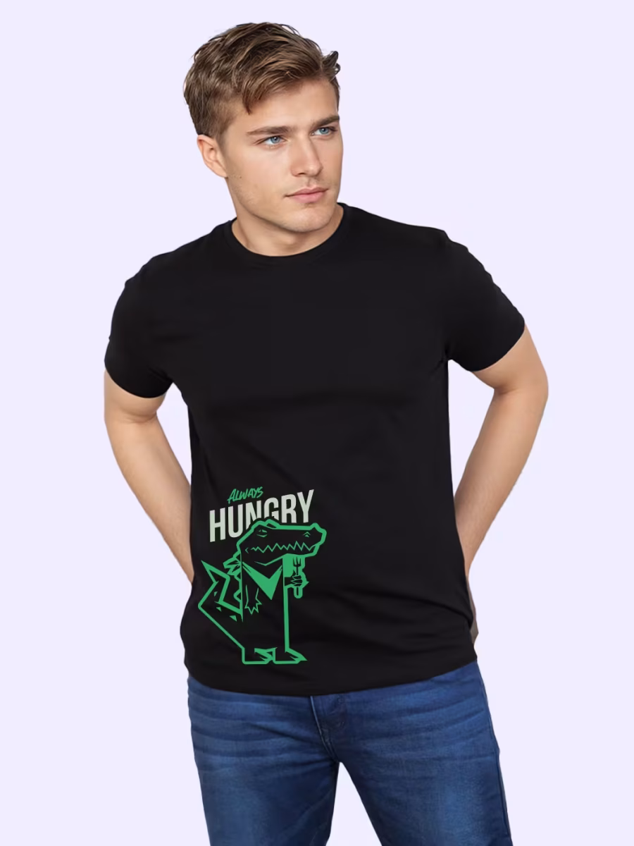 Always Hungry Foodie T-Shirt For Men - Half Sleeve - Image 3