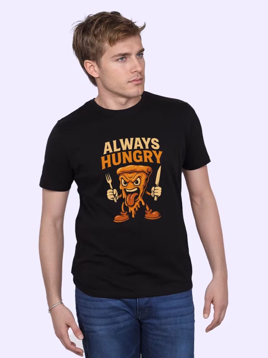 Always Hungry Mascot T-Shirt For Men - Half Sleeve - Image 3