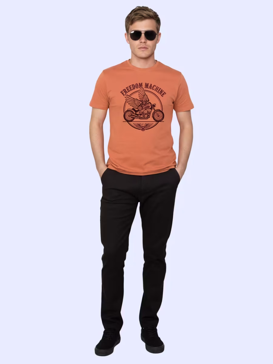 Freedom Machine T-Shirt For Men - Half Sleeve - Image 4