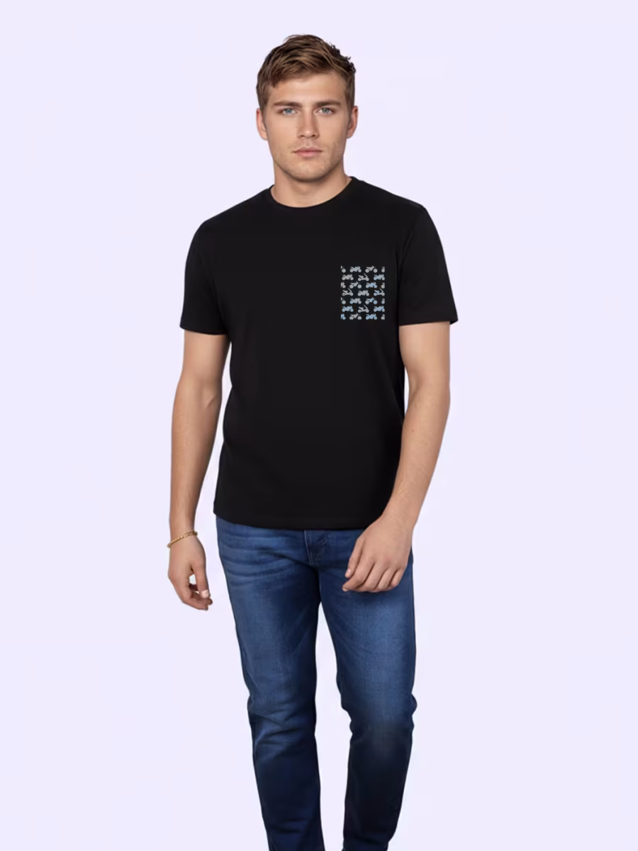 Motorcycle Pattern T-Shirt For Men - Half Sleeve - Image 4