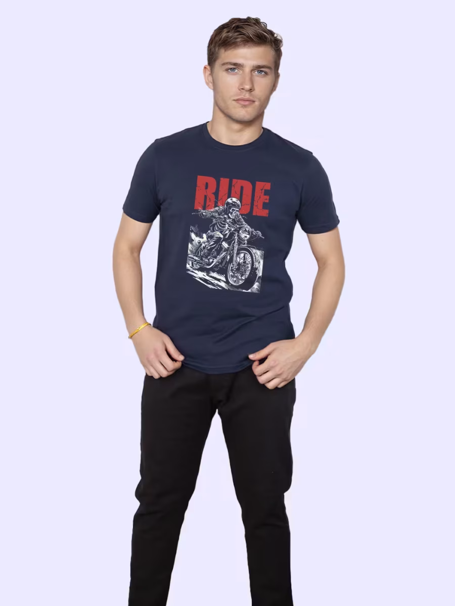 Ride Your Bike T-Shirt For Men - Half Sleeve - Image 4