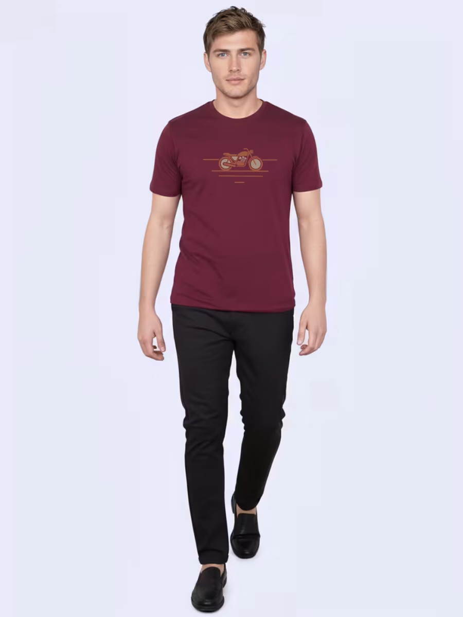 Biker T-Shirt For Men - Half Sleeve - Image 4
