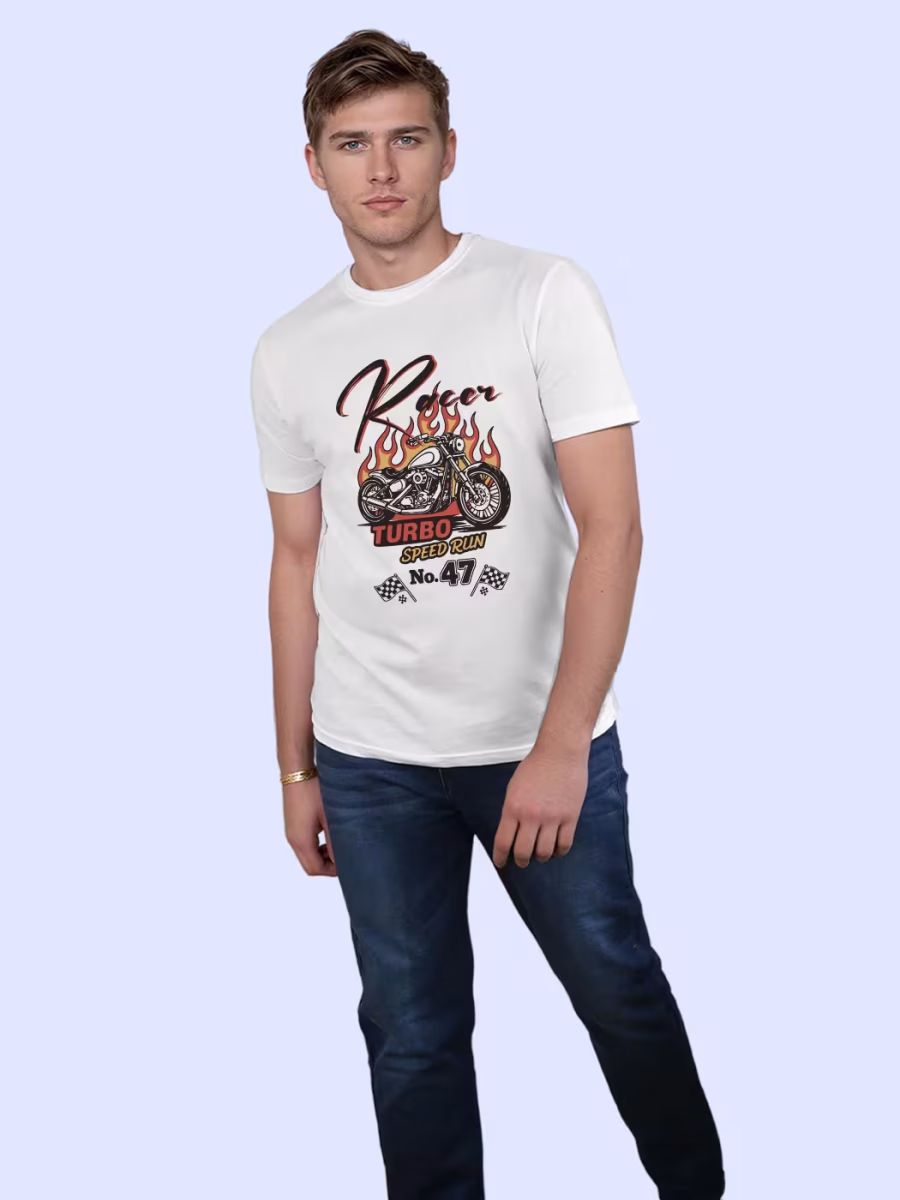 Racer T-Shirt For Men - Half Sleeve - Image 4