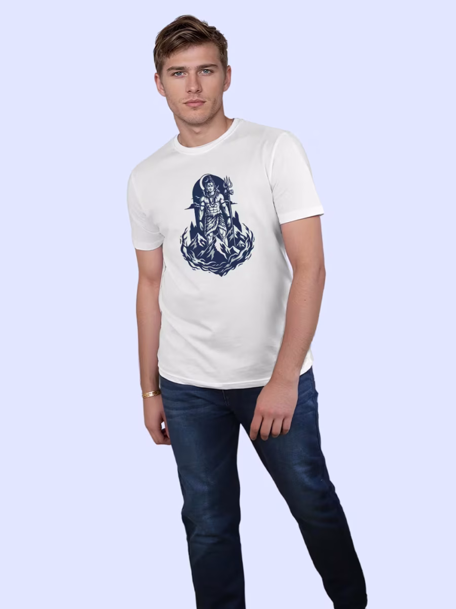 God Shiva T-Shirt For Men - Half Sleeve - Image 4