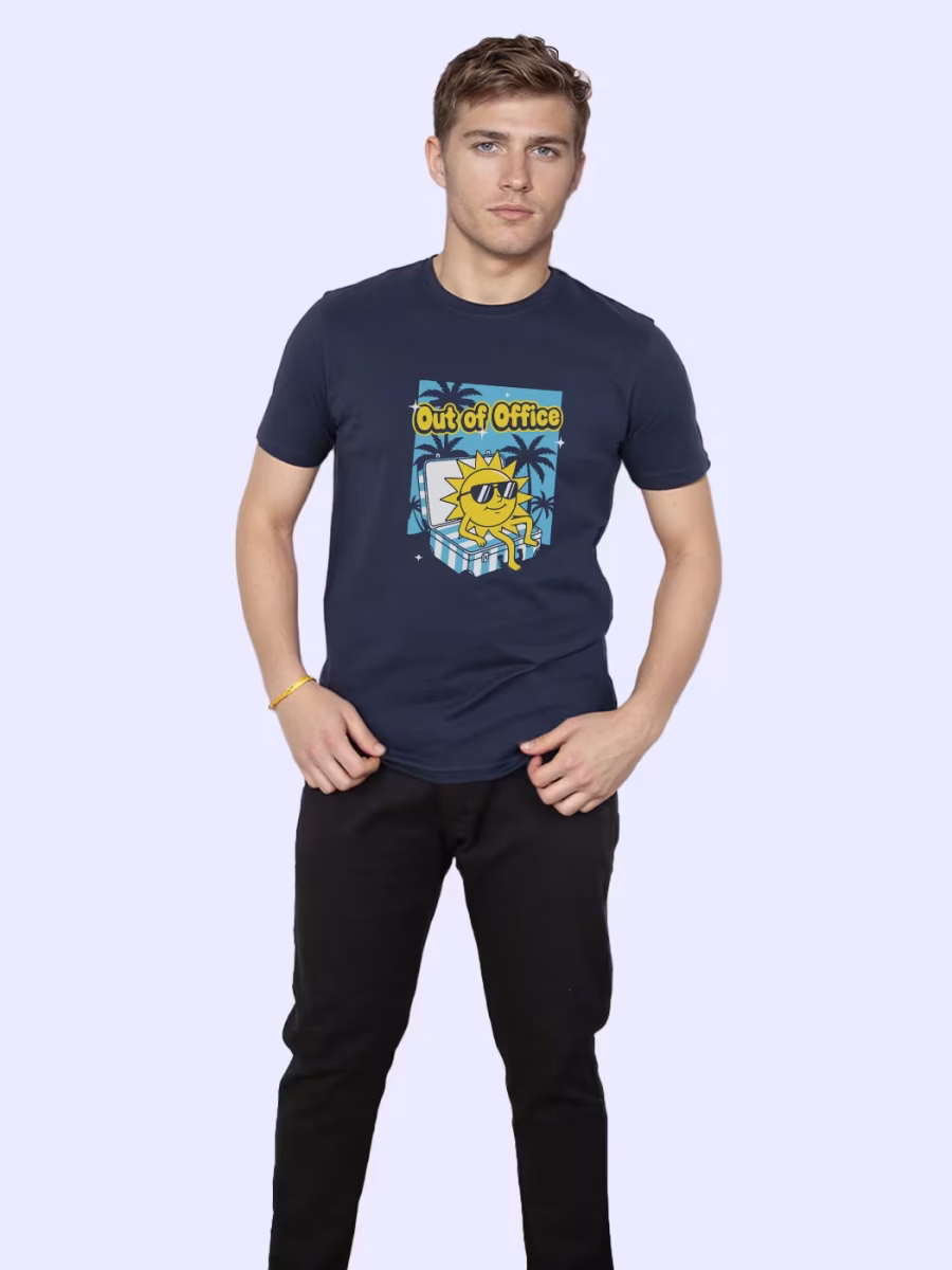 Out Of Office T-Shirt For Men - Half Sleeve - Image 4