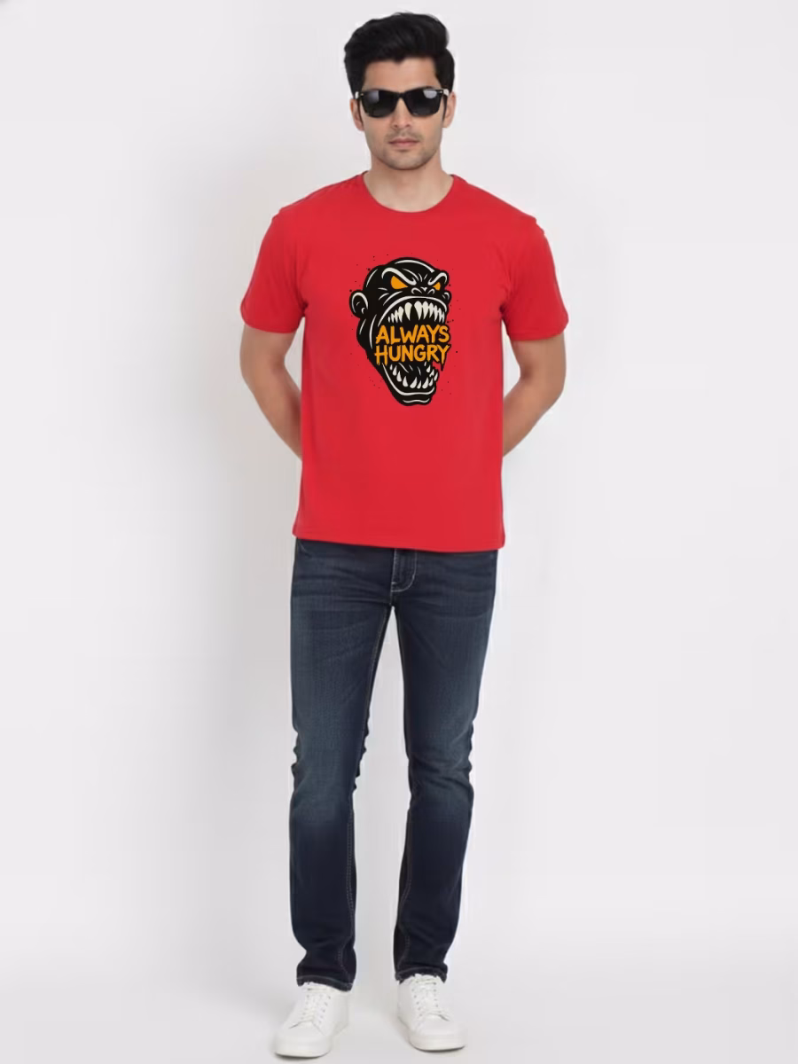 Always Hungry Beast T-Shirt For Men - Half Sleeve - Image 4