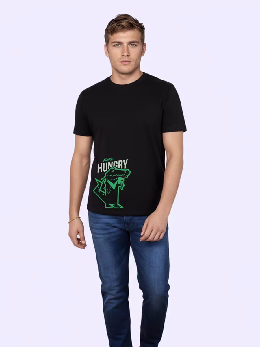 Always Hungry Foodie T-Shirt For Men - Half Sleeve - Image 4