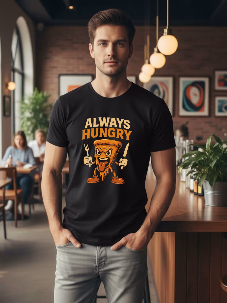 Always Hungry Mascot T-Shirt For Men - Half Sleeve