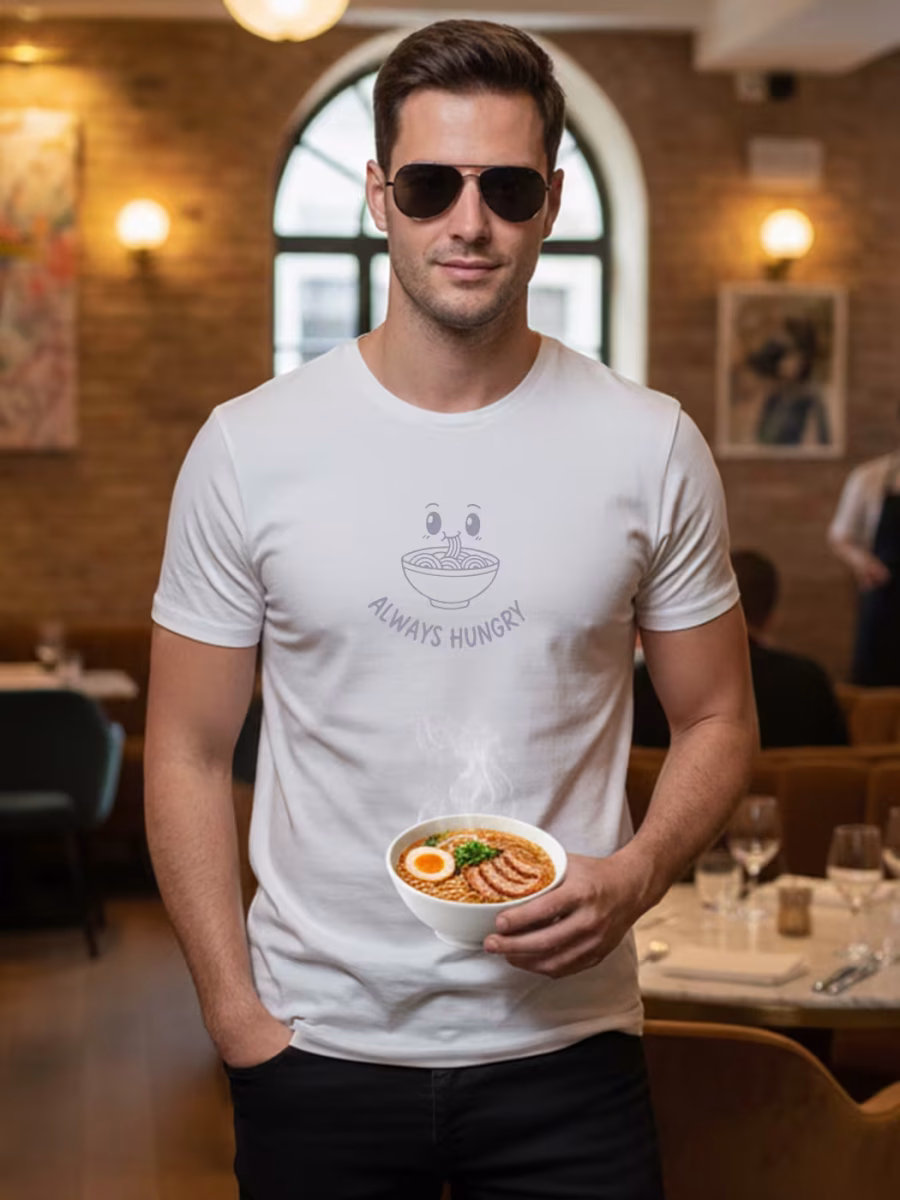 Always Hungry Minimal T-Shirt For Men - Half Sleeve