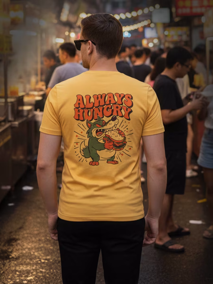 Always Hungry Back Printed T-Shirt For Men - Half Sleeve