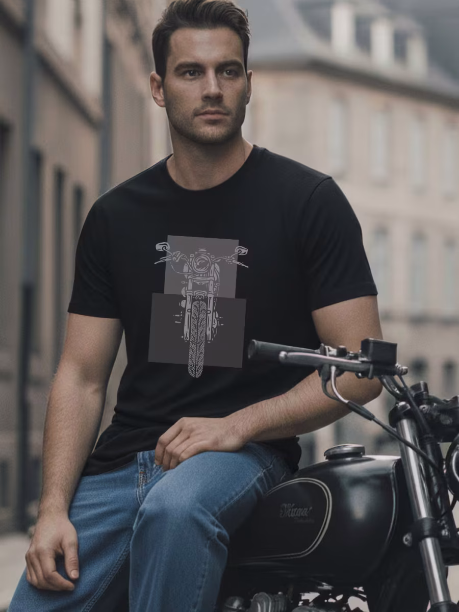 Motorcycle Graphic T-Shirt For Men - Half Sleeve