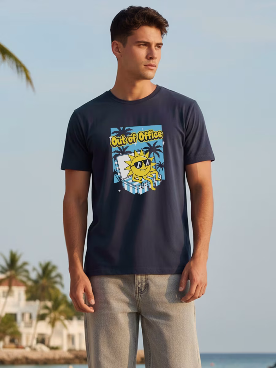 Out Of Office T-Shirt For Men - Half Sleeve