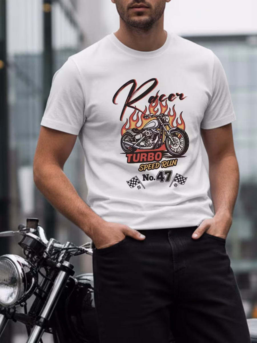 Racer T-Shirt For Men - Half Sleeve
