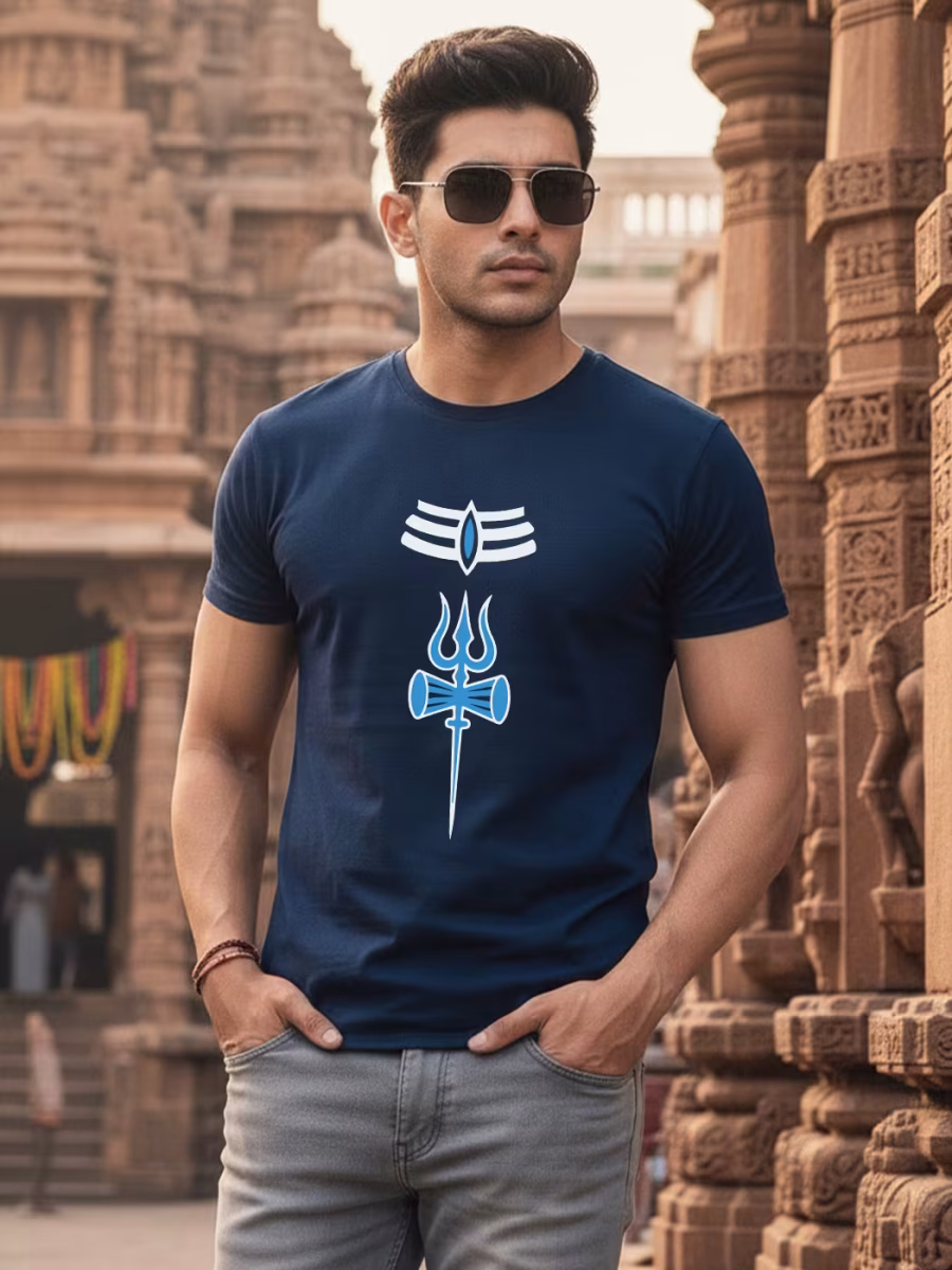 Shiva Trishul T-Shirt For Men - Half Sleeve