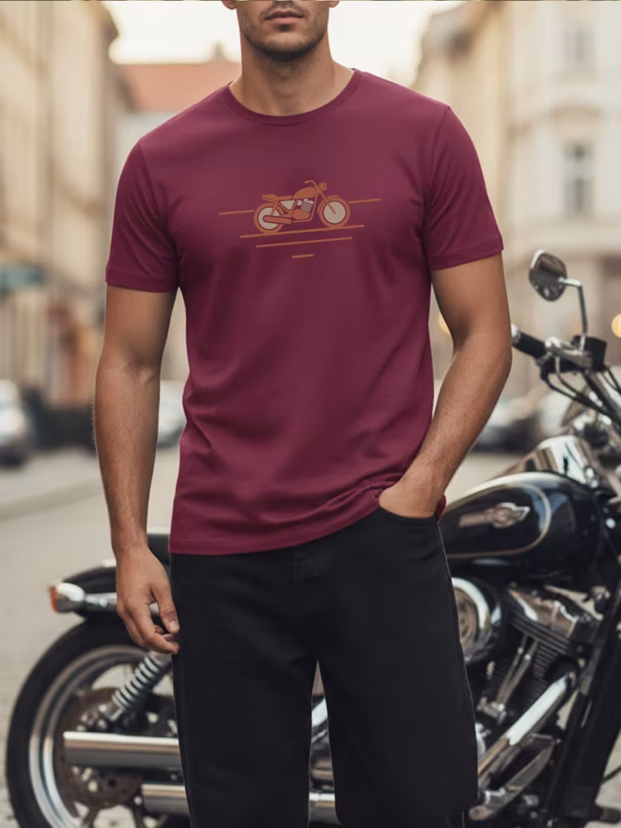 Biker T-Shirt For Men - Half Sleeve